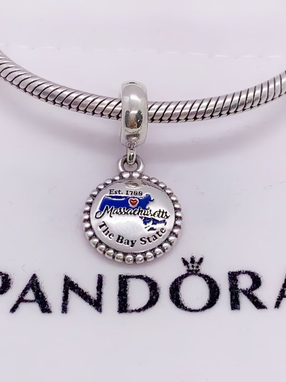 Massachusetts Map Dangle Charm